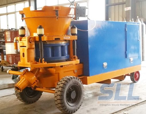 Cina Mesin Diesel Wet Shotcrete Machine 10m3 / mnt Dengan Kompresor Udara Bekerja pemasok